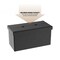 Hastings Home Foldable Storage Bench Ottoman, Tufted Faux Leather Cube Organizer Furniture for Home (Black, Large) 475236LNI - alternate 3